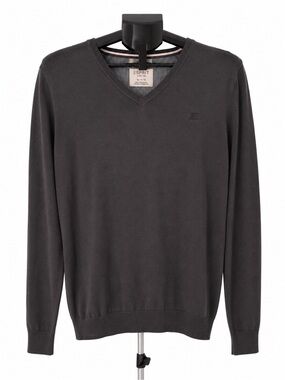 MENS ESPRIT LONG SLEEVE GRAY V NECK SWEATER